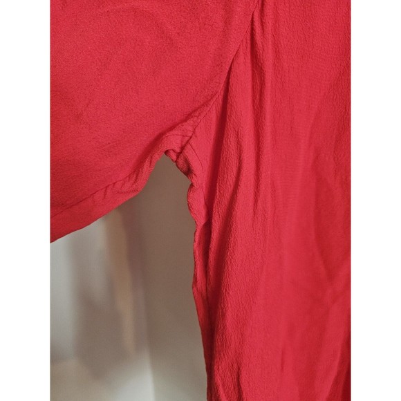 Banana Republic Shirt Womens L Orange Balloon Sleeve Pleated Scoop Neck - Picture 3 of 6